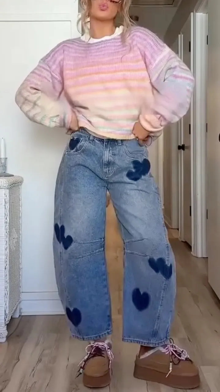 Women Love Printed Laundry Casual Jeans