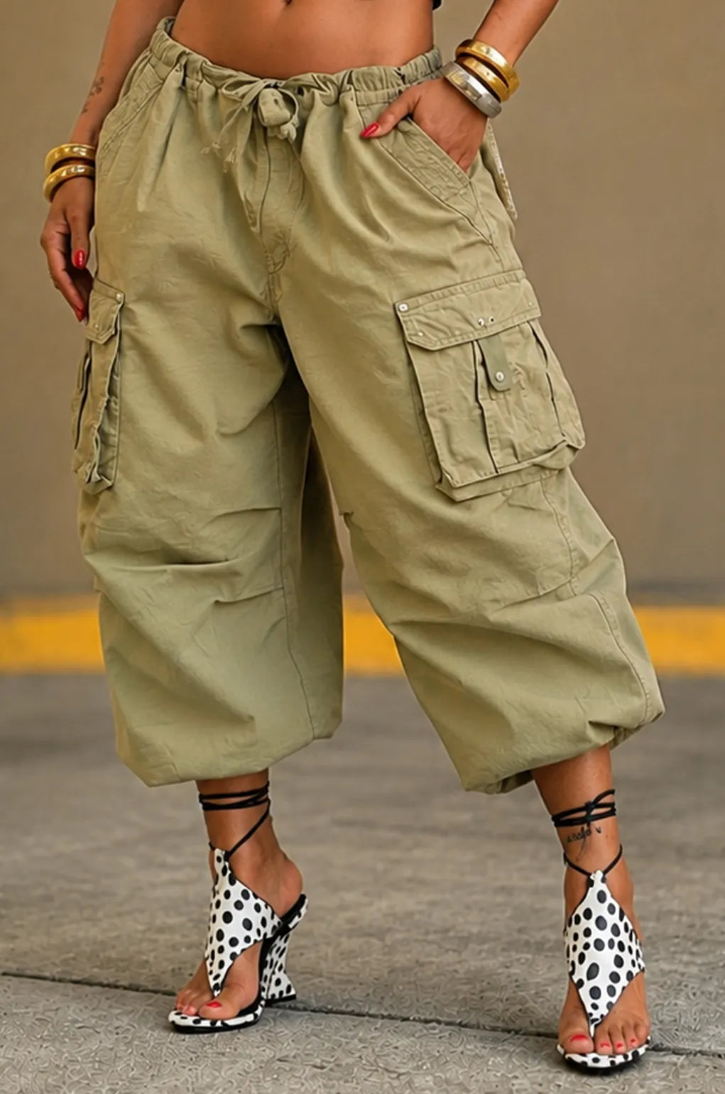 Women's Multi-Pocket Capri Cargo Pants