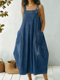 Women's Casual Sleeveless Cotton Denim Dress