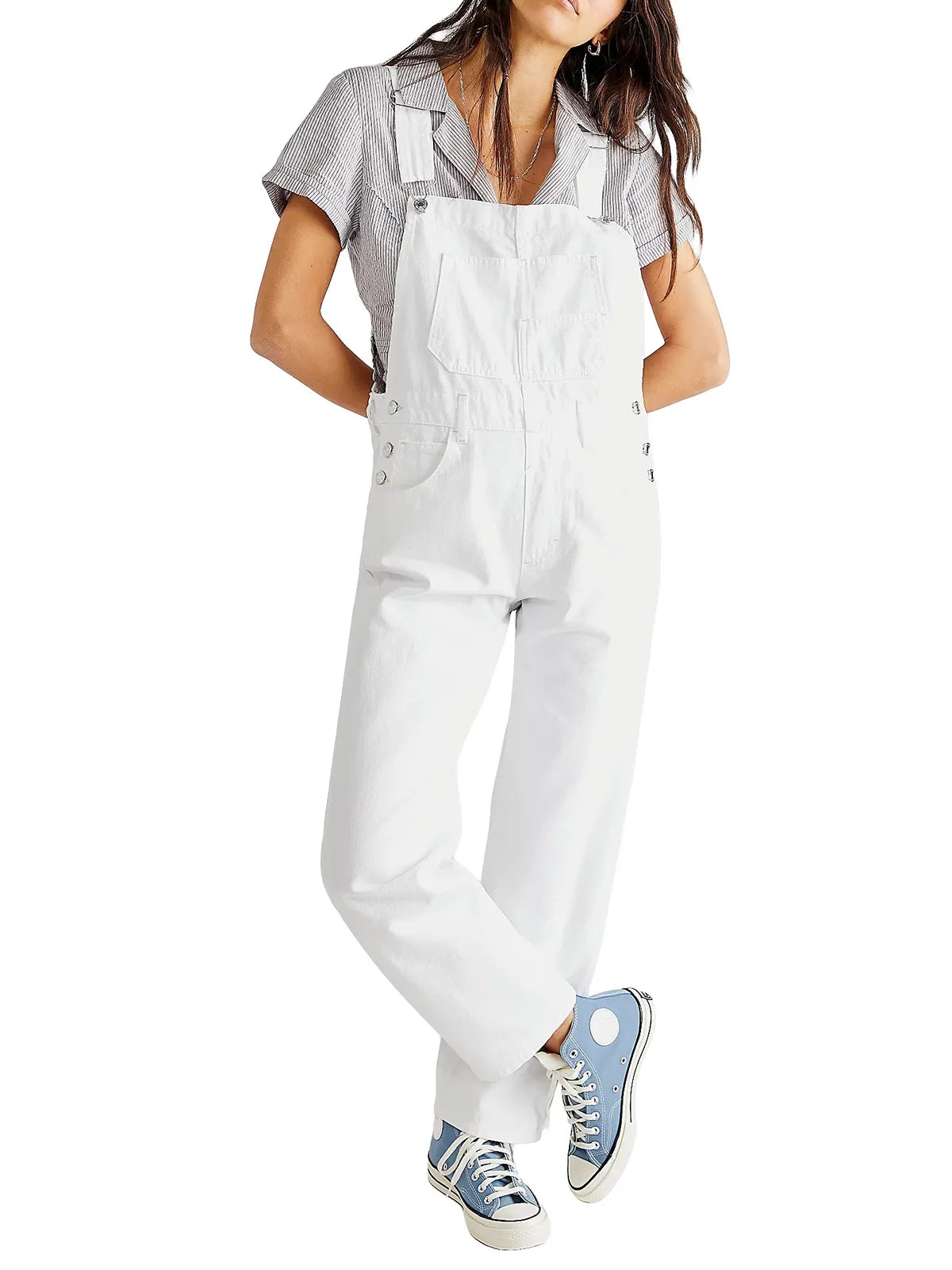 Casual Washed Loose Denim Overalls