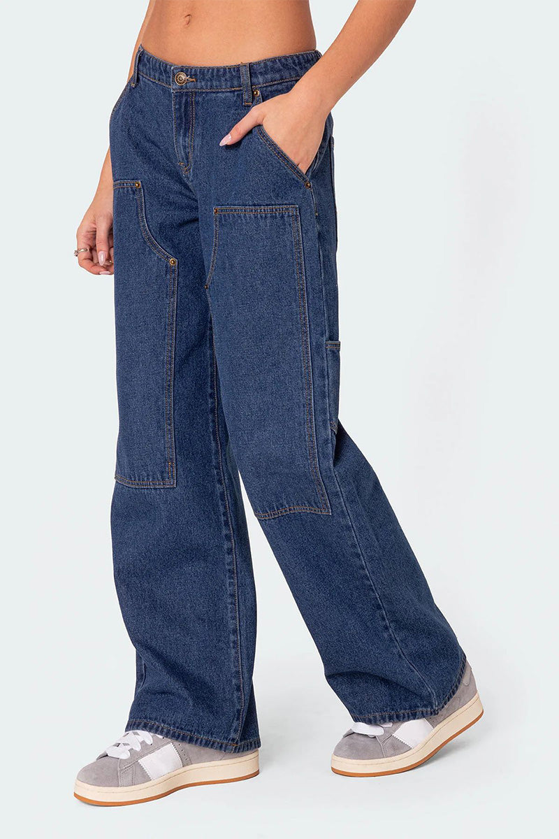 Women's Stretchy Comfort Flex Waist Cargo Jeans