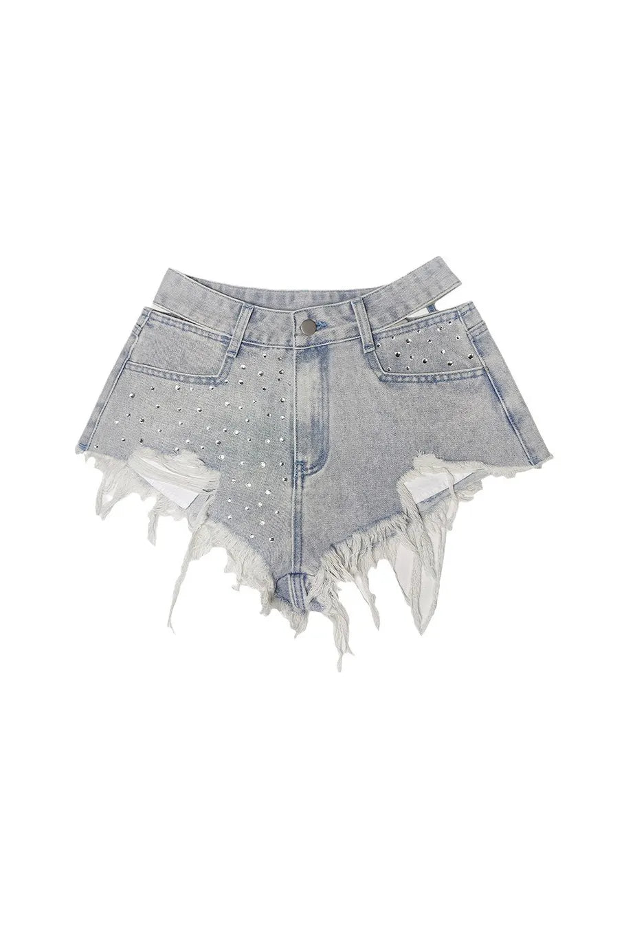 Women's Fashion Versatile Rhinestone Denim Shorts