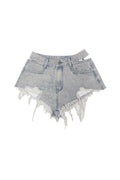 Women's Fashion Versatile Rhinestone Denim Shorts
