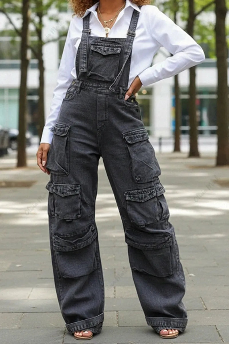 Ladies' Hot Selling Elegant Casual Workwear Denim  Jumpsuit