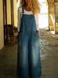 Women's Casual Denim Overalls Jumpsuit