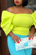 Women's Statement Off-Shoulder Blouse with Voluminous Puff Sleeves