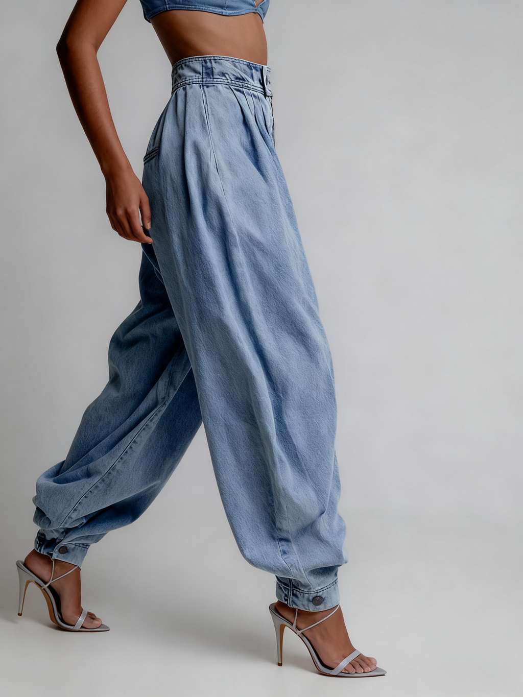 High-Waisted Distressed Barrel Leg Balloon Jeans