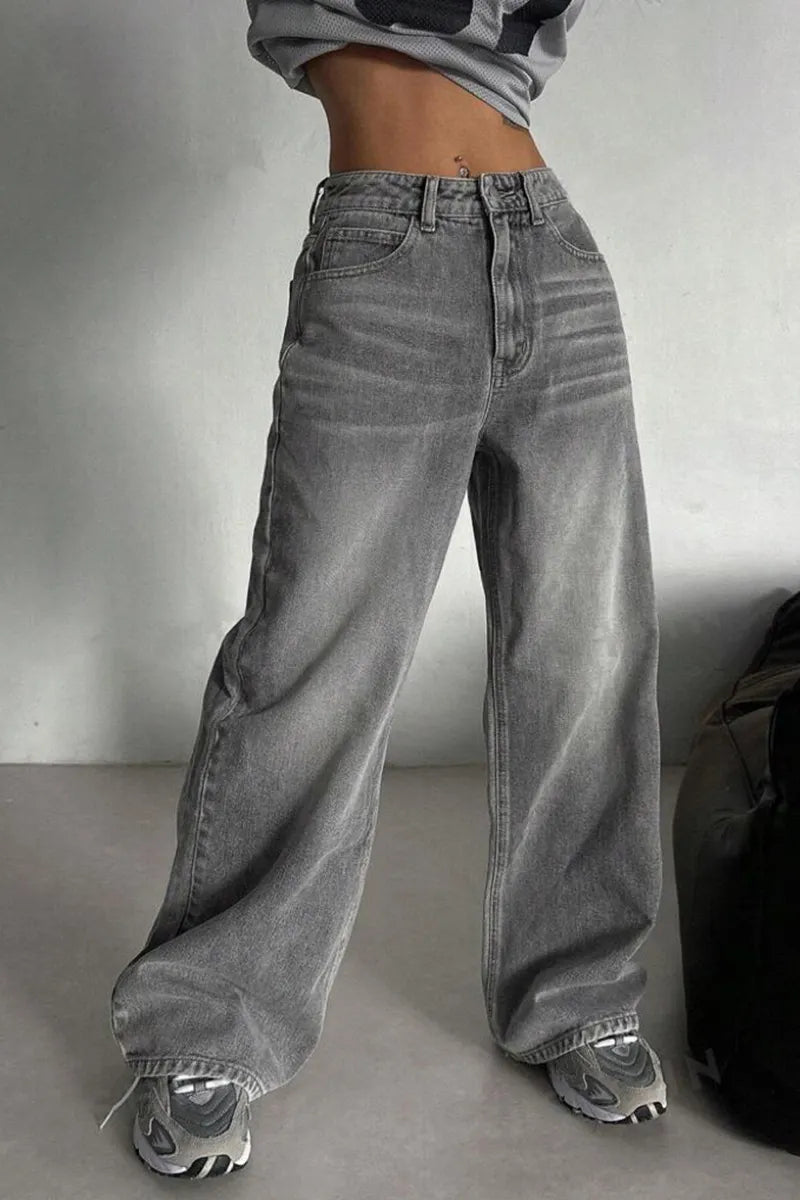 Women's Stone Grey High-Rise Stretch Jeans