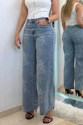 Women's Printed Casual Wide Leg Jeans