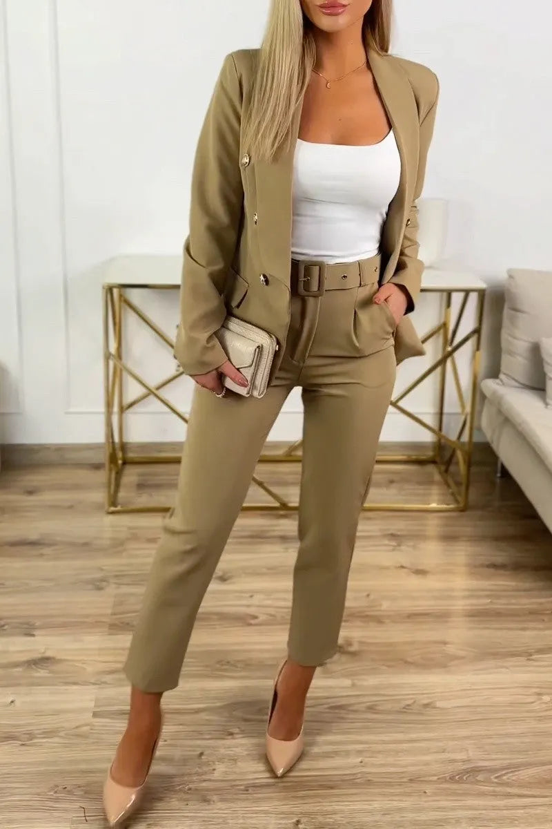 Women Jacket+ Pants Commuting Style Set