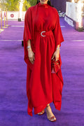 Women's Elegant Batwing Loose Maxi Dress with Belt