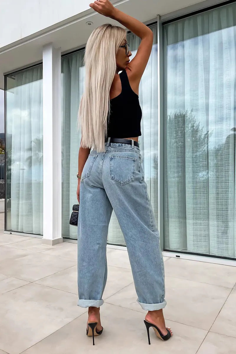 Women's Trendy Daily Loose-fit Denim Jeans