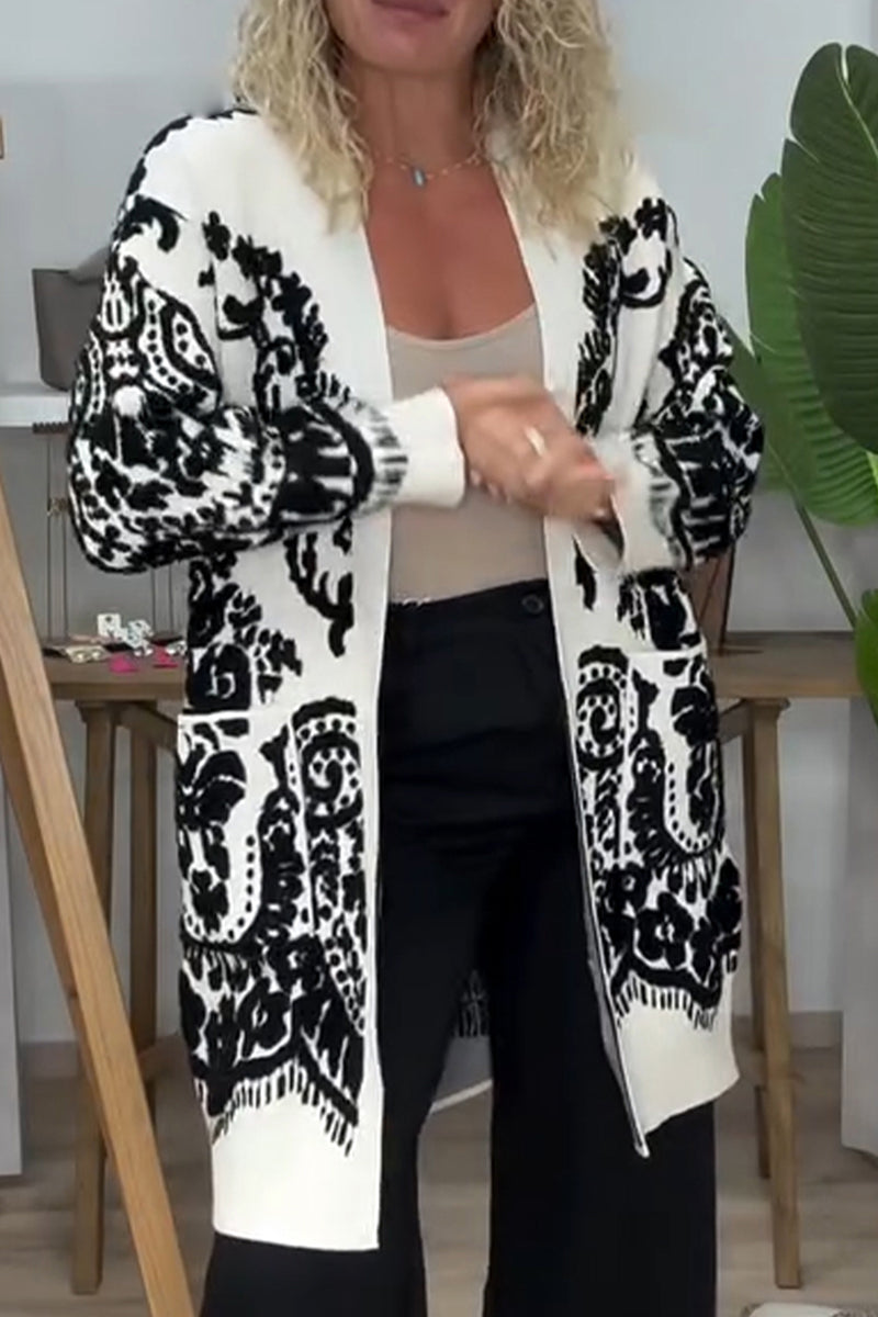 Women Printed Temperament Casual Cardigan