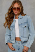 Women's Casual Loose Denim Jacket + Wide-Leg Jeans