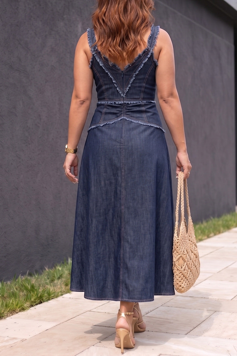 Women's Casual Spaghetti-Strap Denim dress