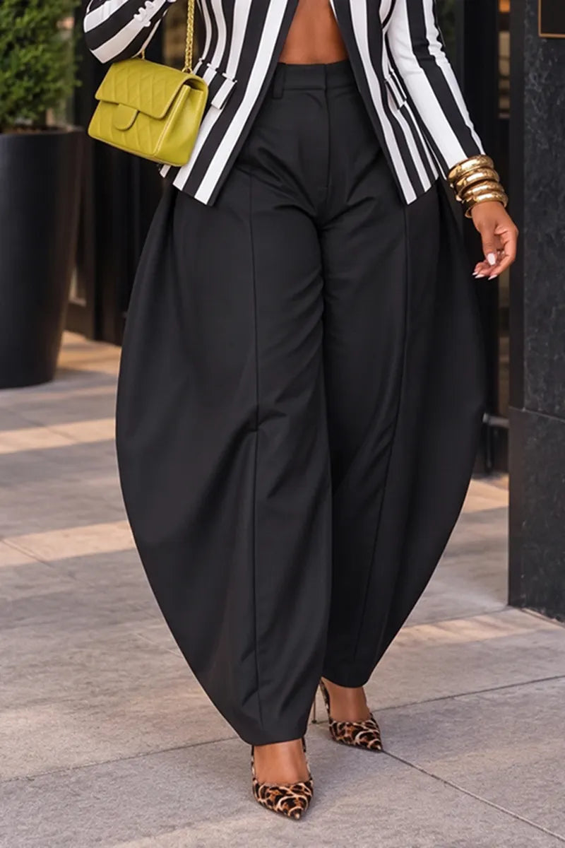 Women's Fashion Stripe Blazer or Curved Loose Pants