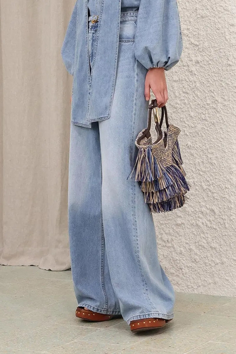 Women's Simple Casual Wide Leg Jeans