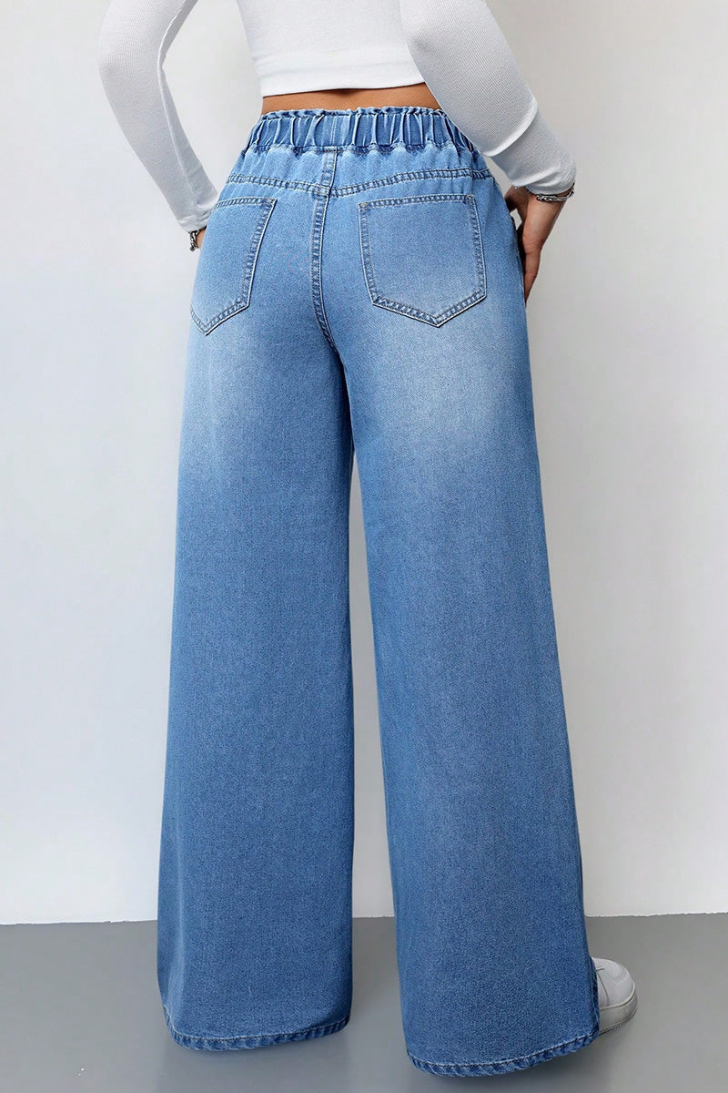 Women's Bow Tie Drawstring Relaxed Fit Jeans