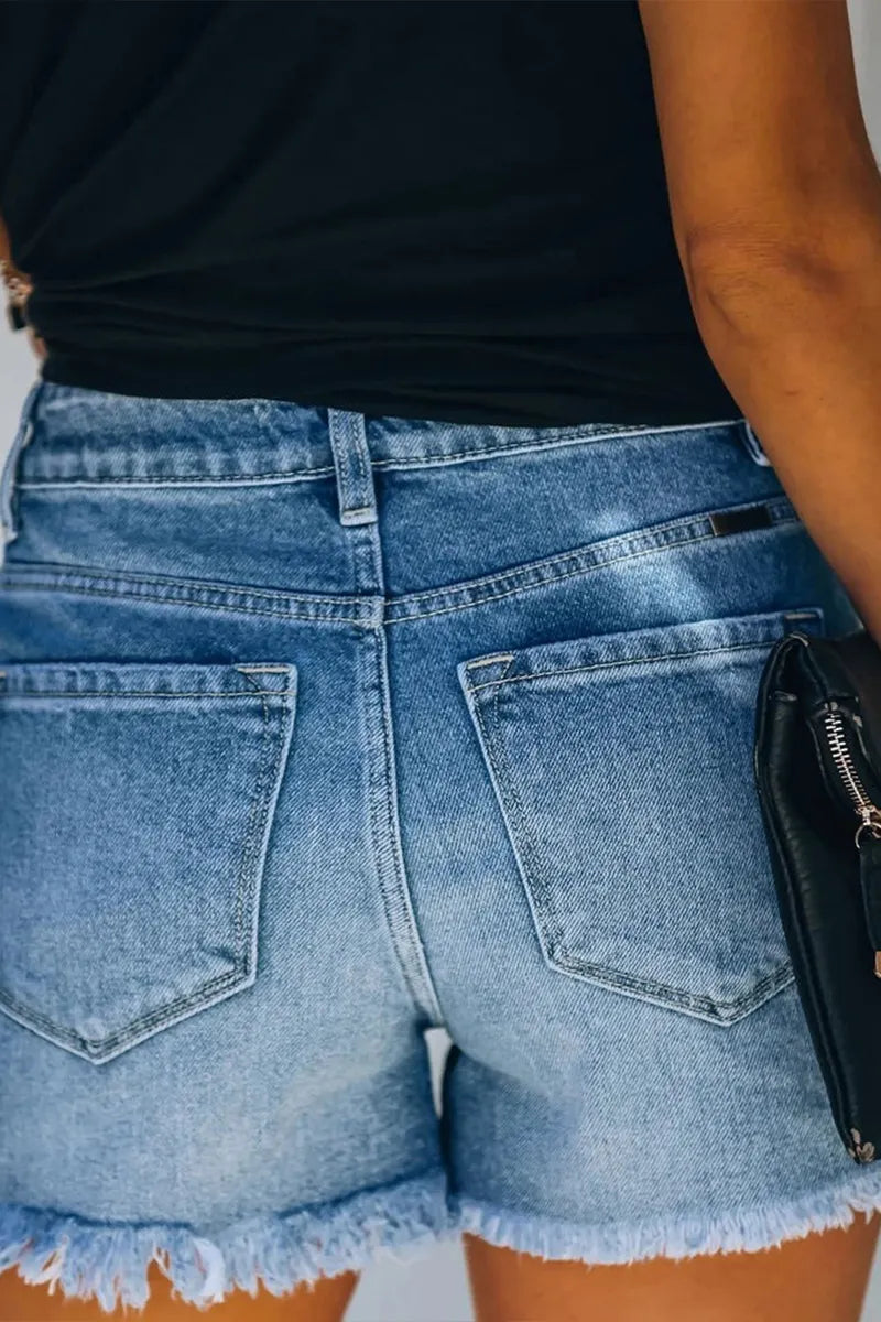 Women's Casual Vintage Ripped Denim Shorts