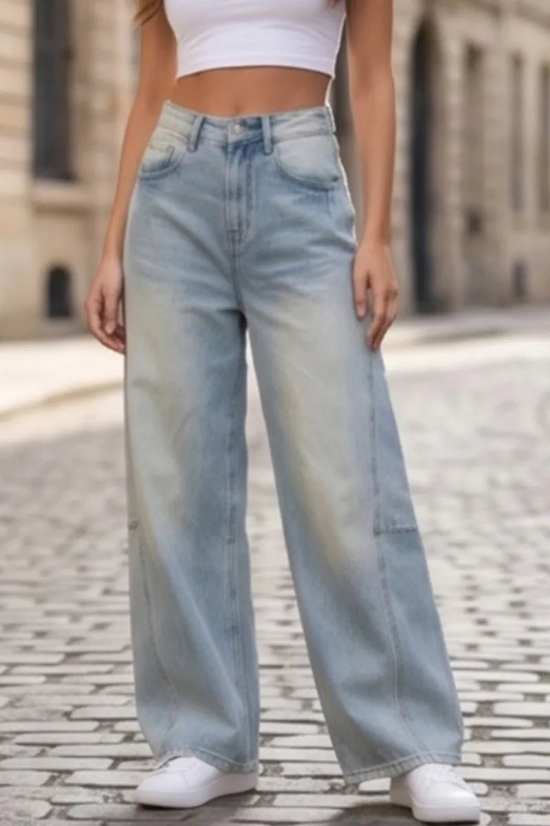Women's Casual Loose Fit Wide Leg Jeans