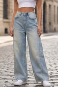 Women's Casual Loose Fit Wide Leg Jeans