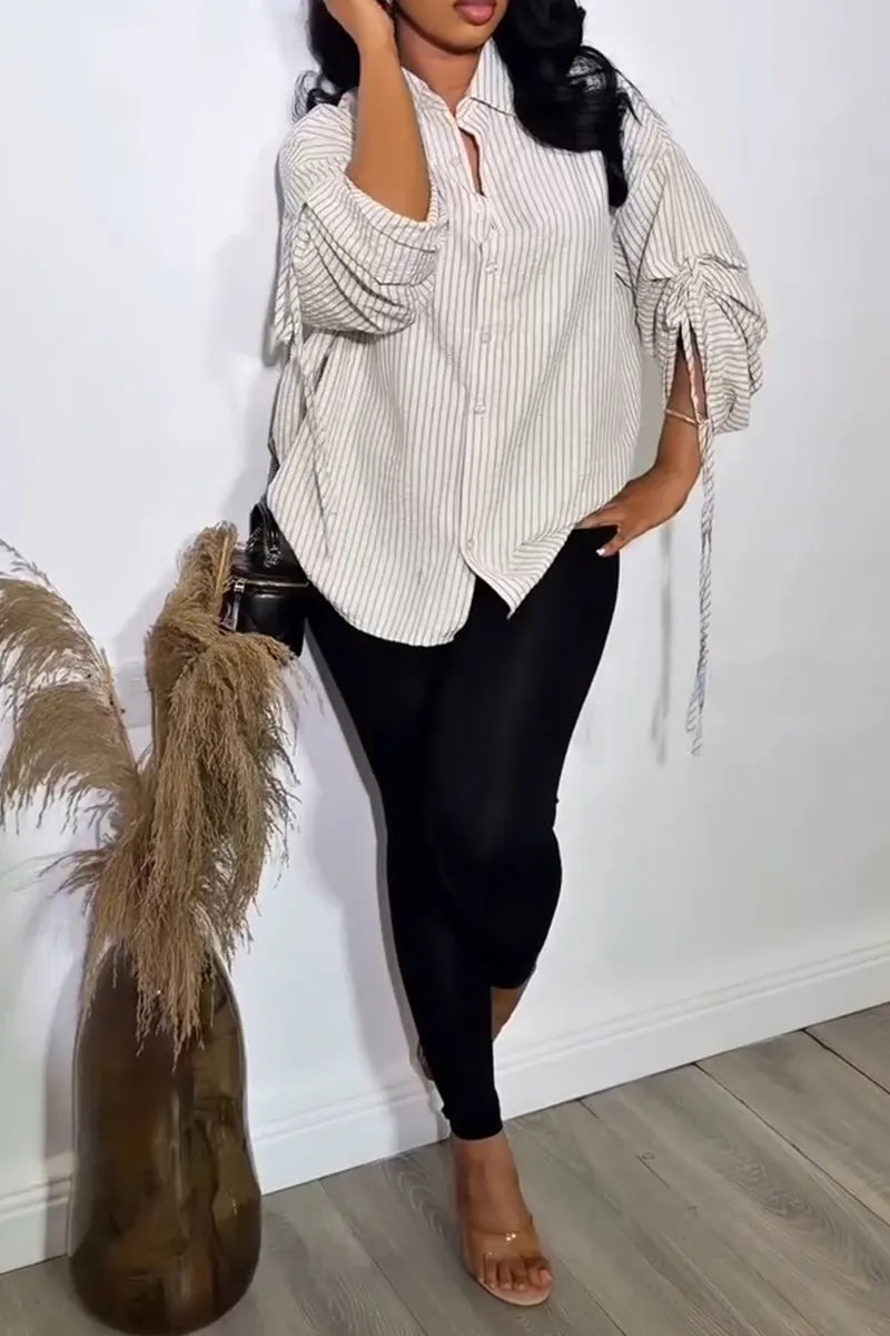 Women's Casual-Fashion Tie-Cuff Loose Blouse