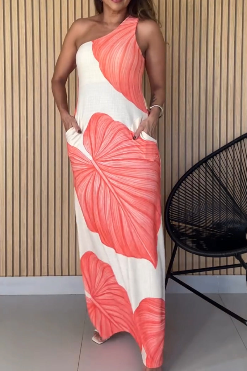 Women's Off-Shoulder Print Elegant Casual Dress