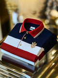 Men's Business Casual Logo Button Short Sleeve Polo Shirt