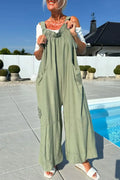 Women's Patchwork Embroidered Loose Casual Wide Leg Jumpsuit