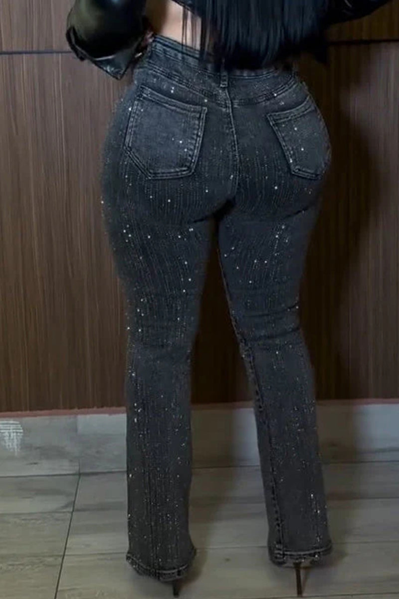 Women's Casual Rhinestone Skinny Jeans