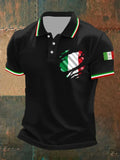 Men's Vintage Italy Printed Casual Polo Shirt