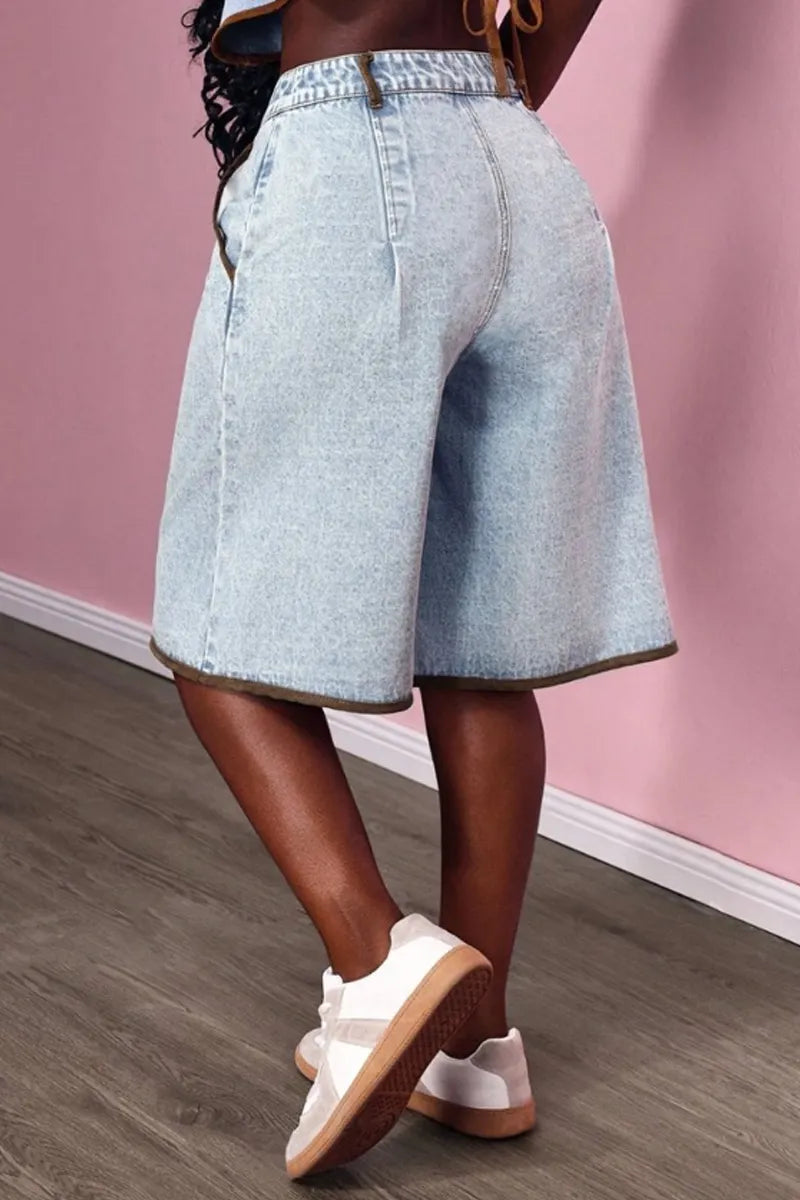 Ladies' Hot Selling Casual Washed Street Denim Shorts