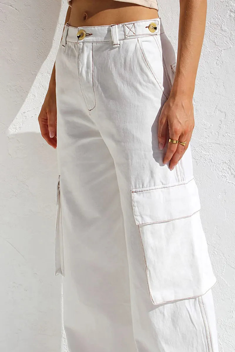 Ladies' Stylish Utility Cargo Jeans With Pockets