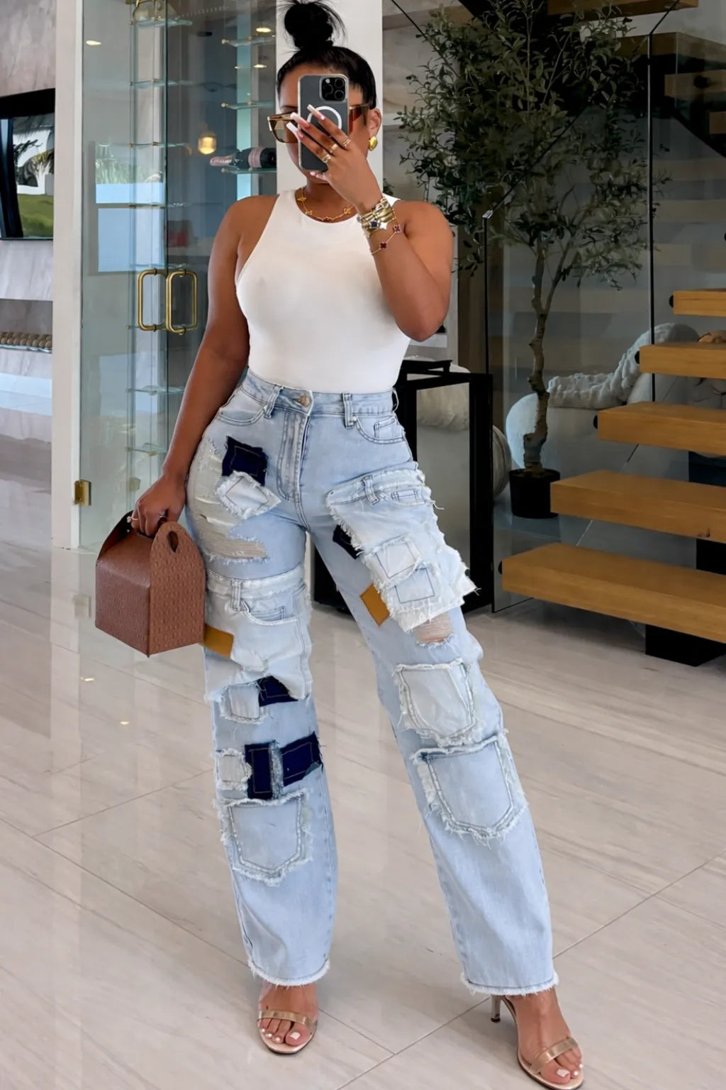 Women's Heavy-duty Patchwork Street Fashion Jeans