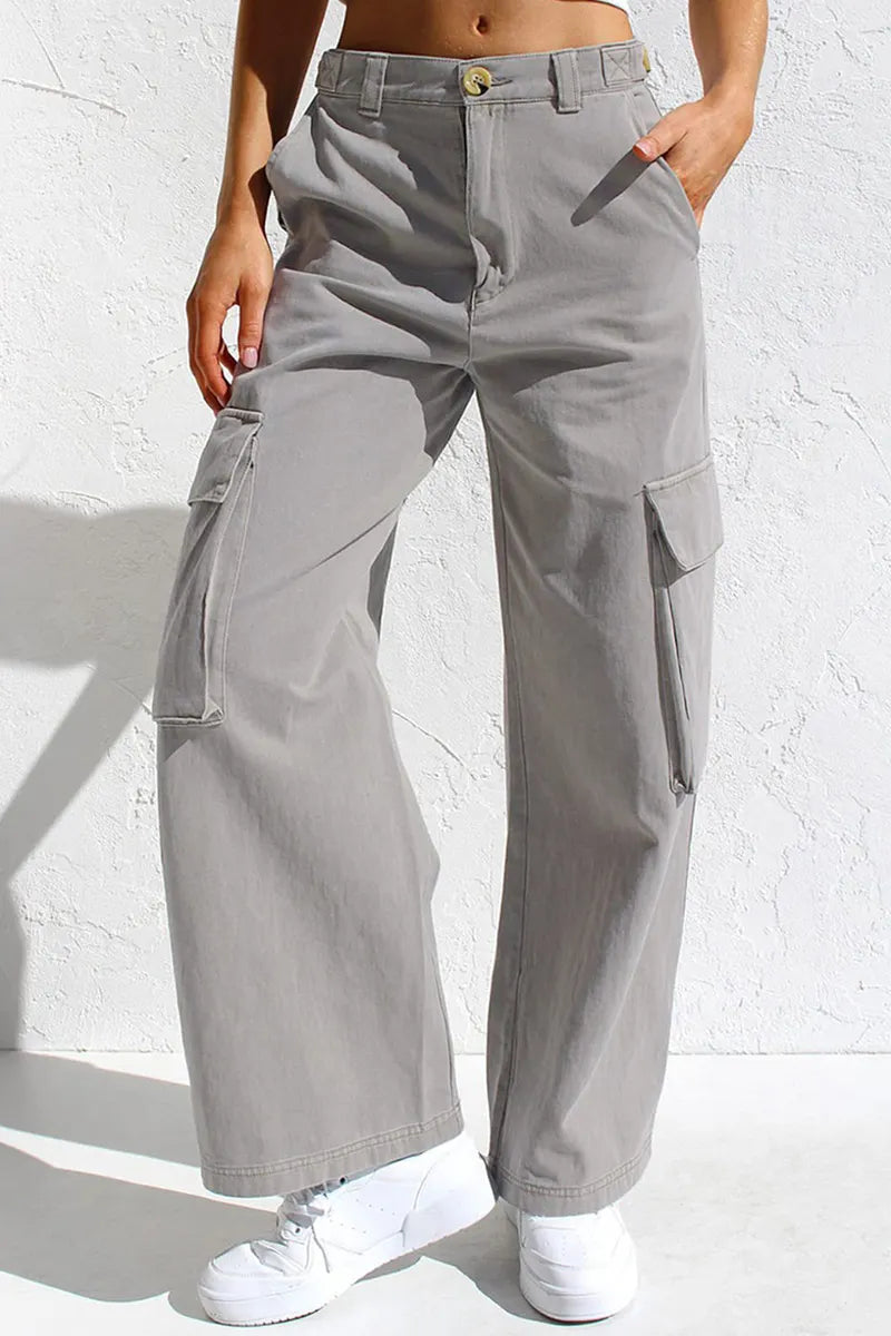 Ladies' Stylish Utility Cargo Jeans With Pockets