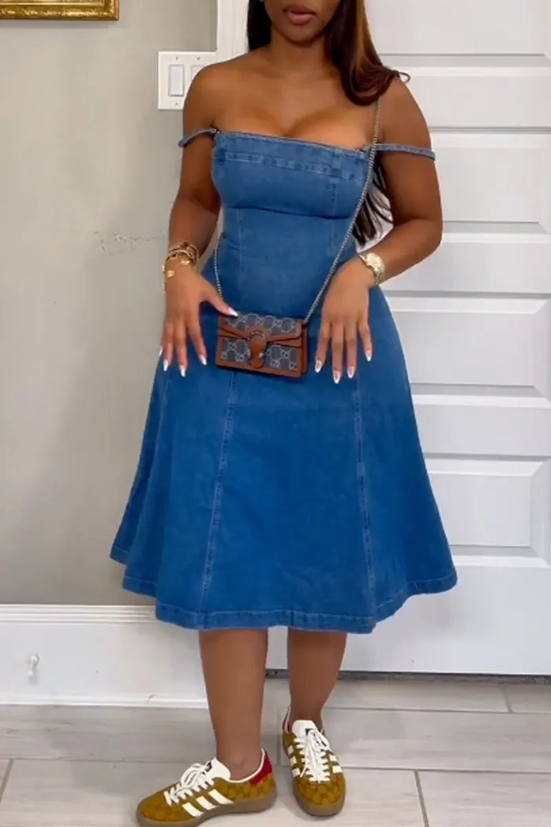 Hot Selling Women's Casual Camisole Denim Dress