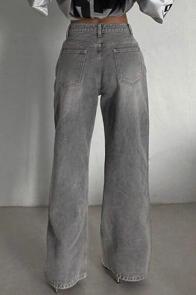 Women's Stone Grey High-Rise Stretch Jeans
