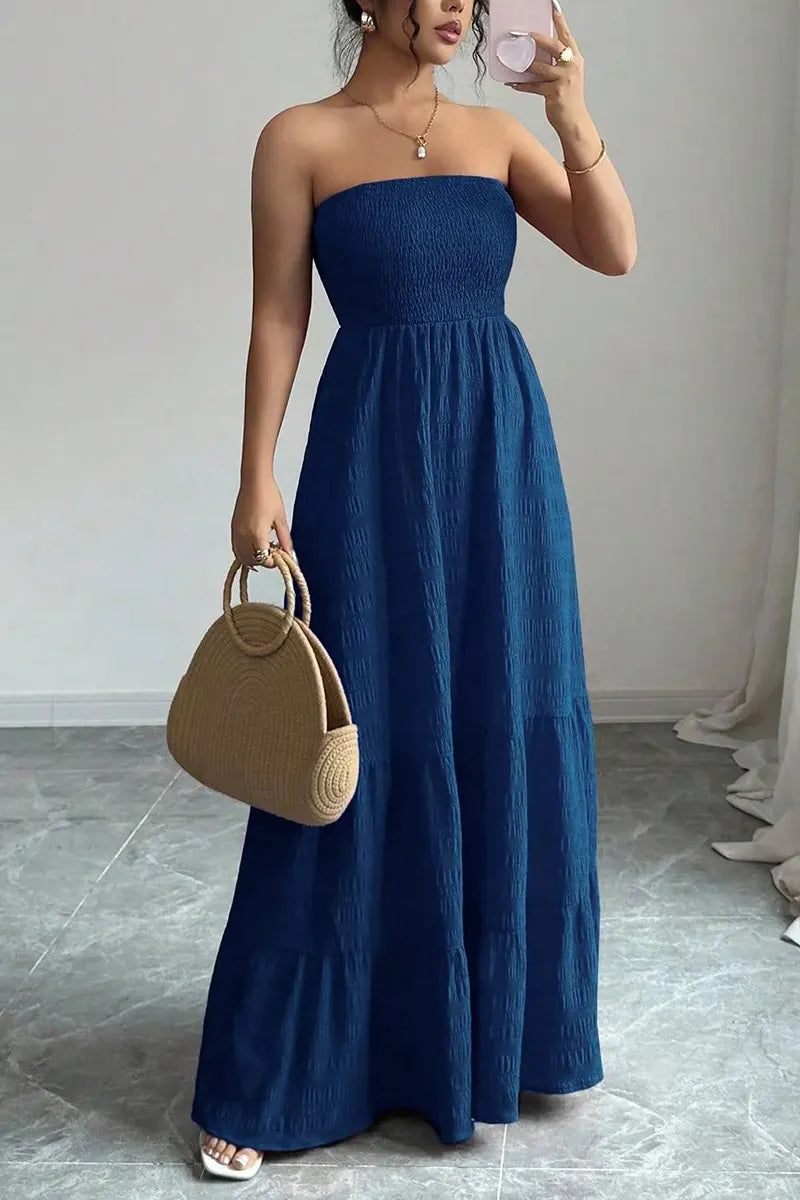 Women's Casual Vacation Stretch Strapless Dress