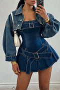 Women's Fashion Cropped Denim Jacket or Denim Mini Dress