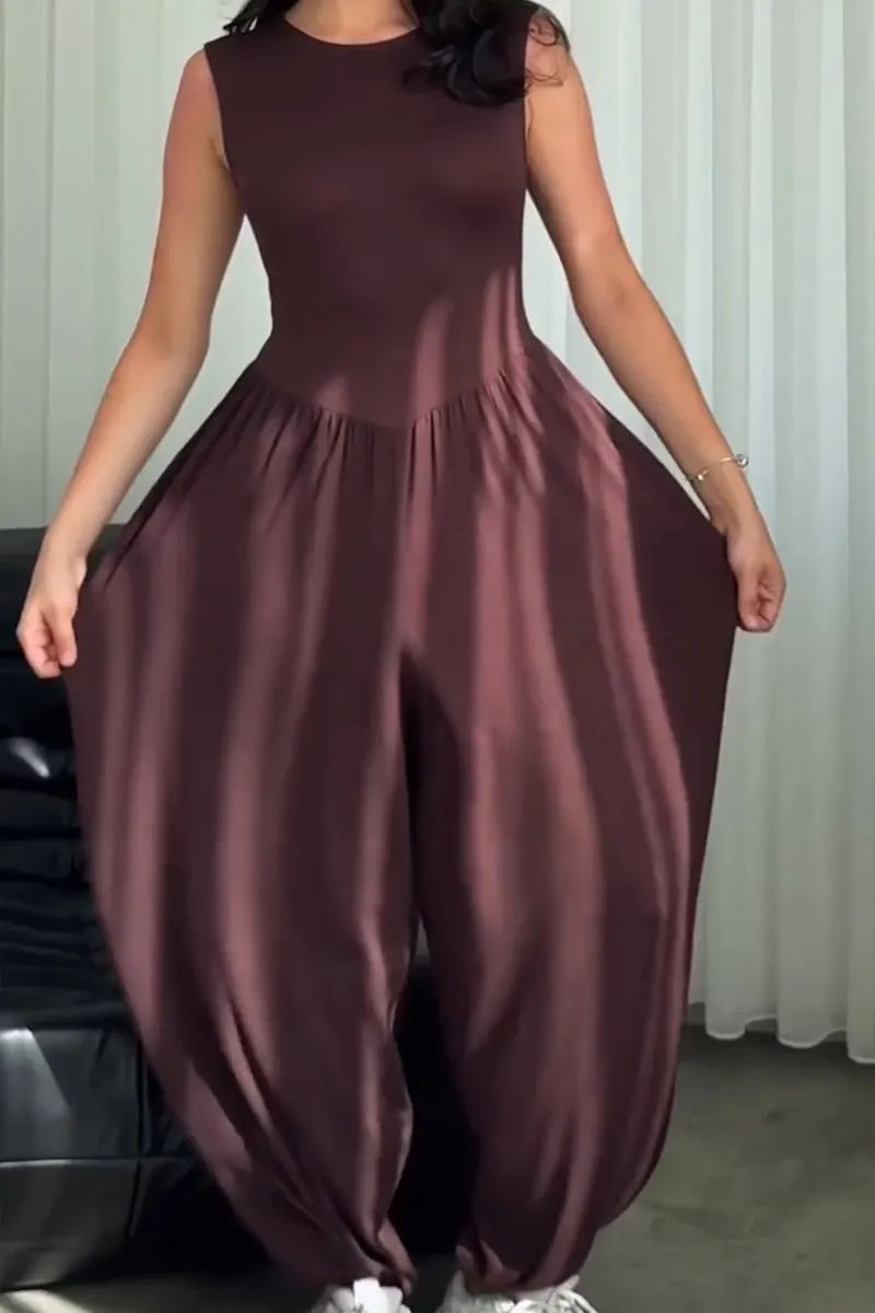 Women's Casual Wide Leg Stretch Comfortable Loose Jumpsuit