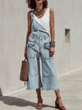 Women's Casual Large Pocket Denim Overalls