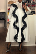 Women's Bestseller Loose Trim Flounce Trim Shirtdress