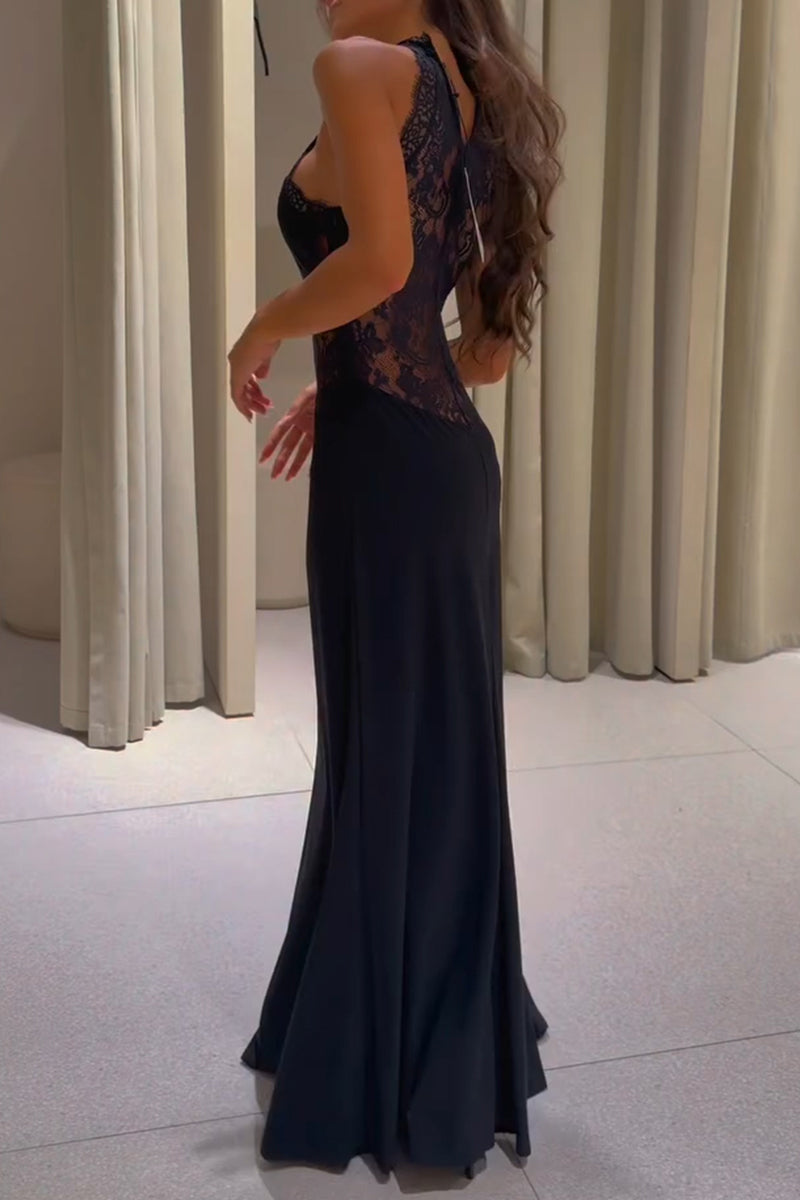 Women's Sexy Lace Patchwork Maxi Dress