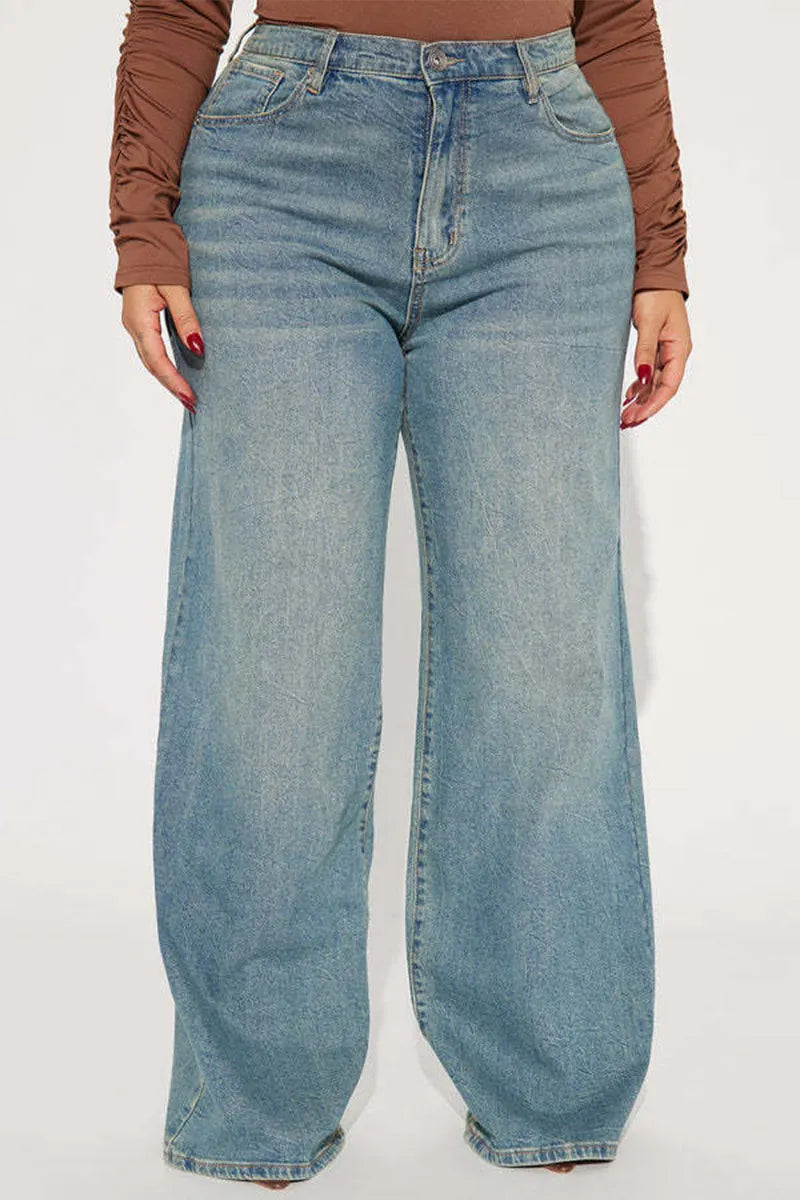 Women's High-Waist Flexible Straight-Leg Jeans