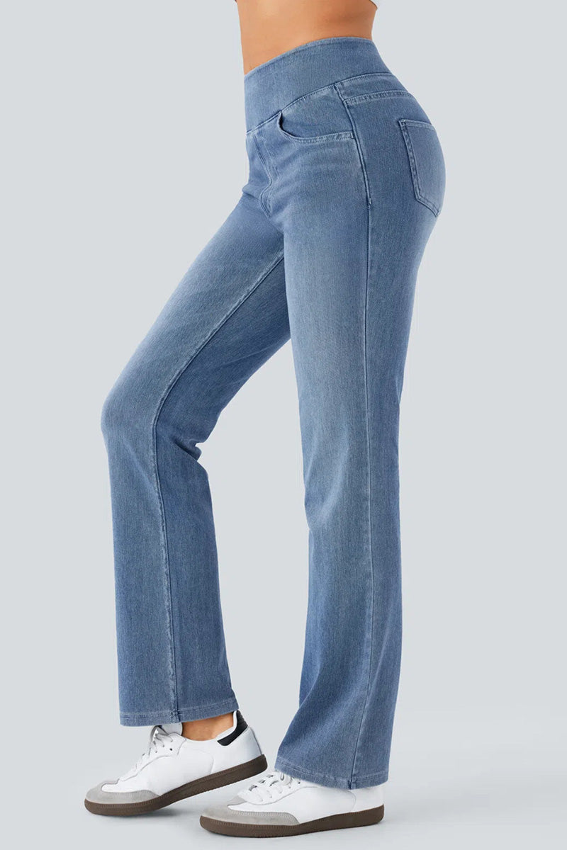Ladies' Fashion Slim-Fit Draping Jeans