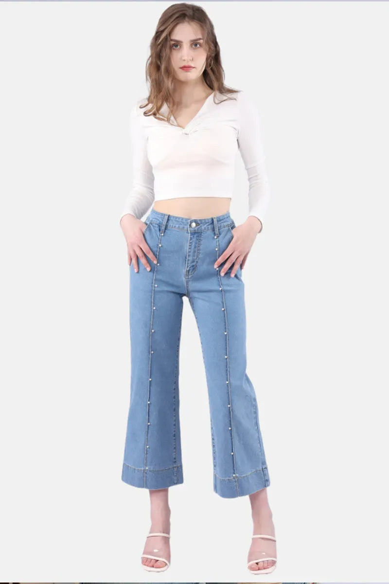 Women's Classic High Waist Straight Cut Ankle Jeans