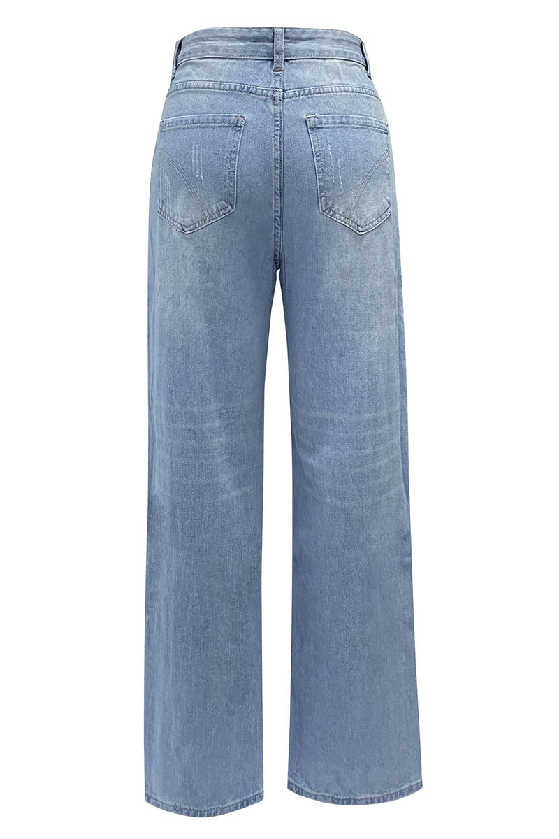 Women's Casual Washed Ripped Jeans