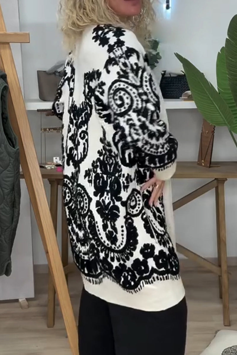 Women Printed Temperament Casual Cardigan