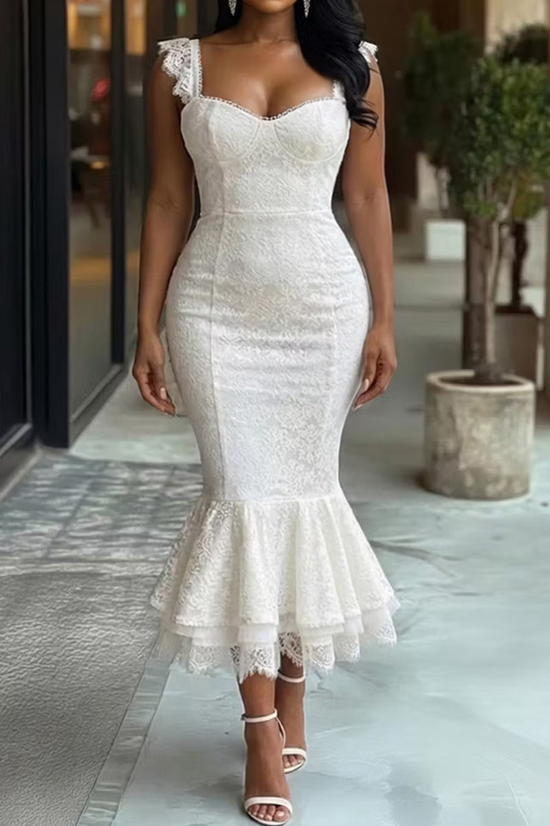 Women's Strappy Lace Bodycon Vacation Dress