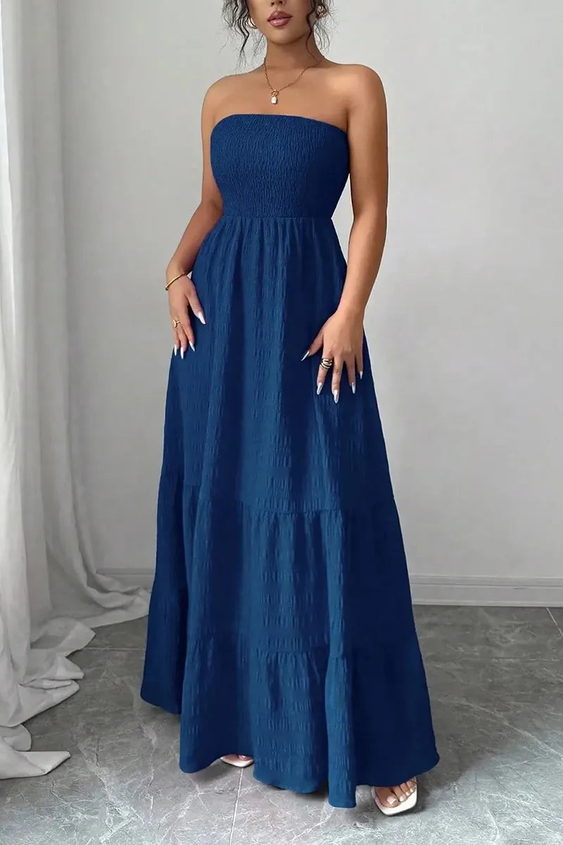 Women's Casual Vacation Stretch Strapless Dress